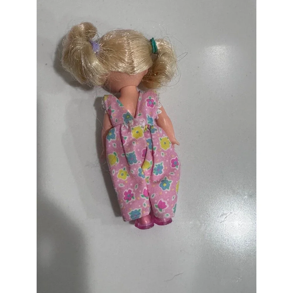 Vintage Mattel Barbie Kelly Doll Blonde Pigtails Genuine Barbie Floral Outfit